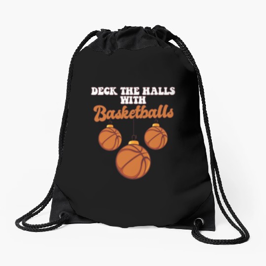 Basketball Player Coach Christmas Balls Deck The Drawstring Bags