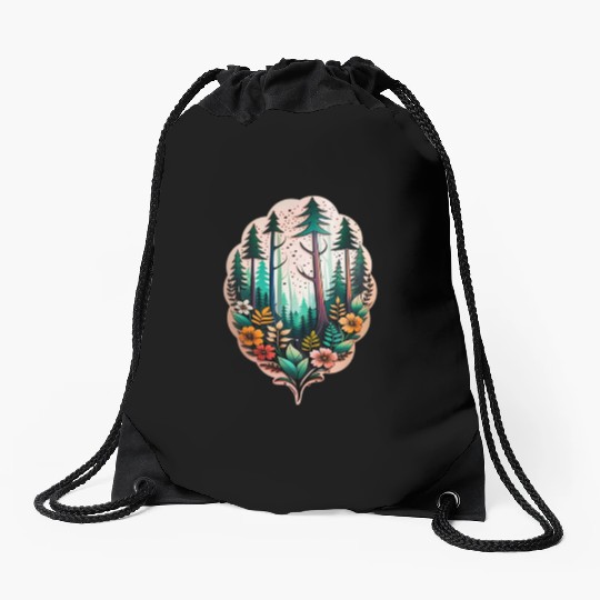 nature on skin Drawstring Bags