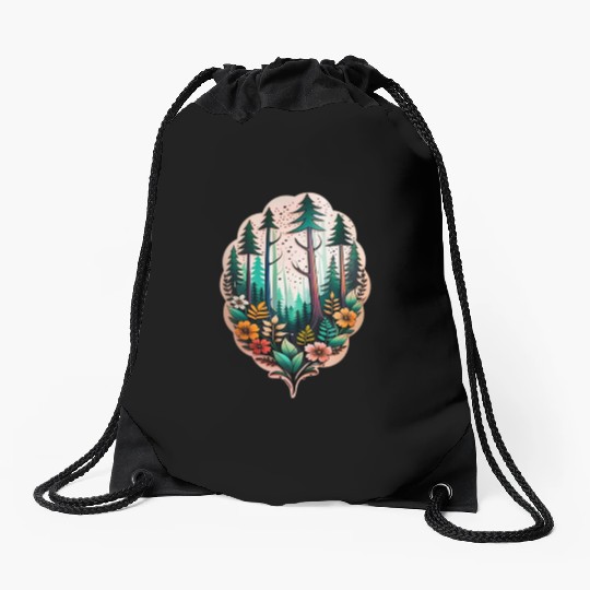 nature on skin Drawstring Bags