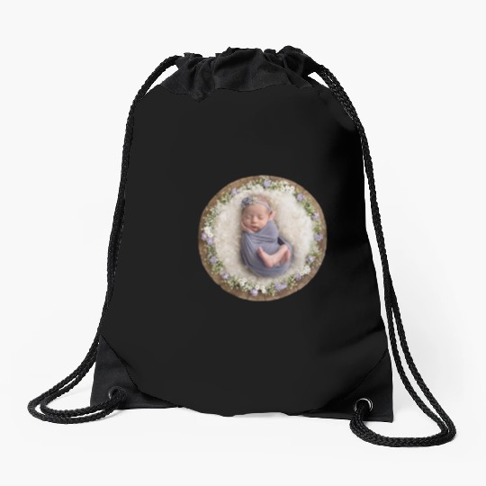 Lavender newborn girl pictures Drawstring Bags