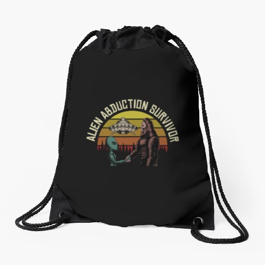 Alien, Aliens, UFO, UAP, Space Unknown Flight Drawstring Bags