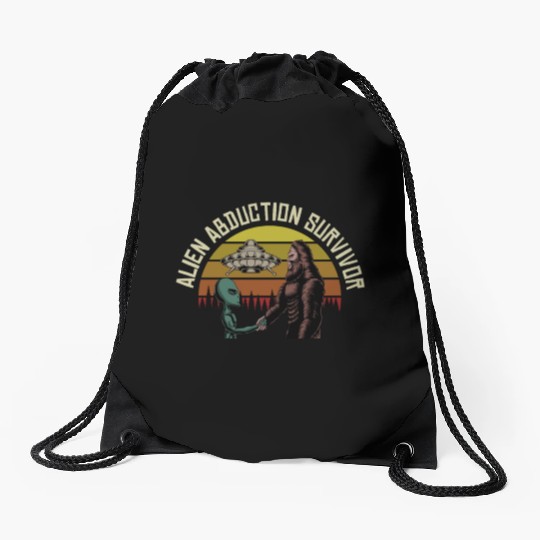 Alien, Aliens, UFO, UAP, Space Unknown Flight Drawstring Bags