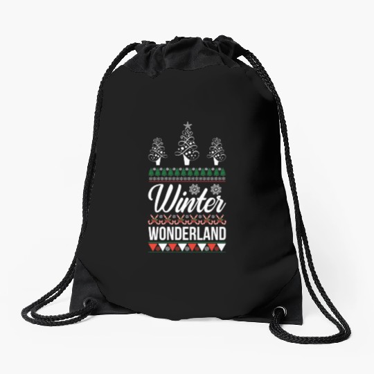 Winter Wonderland Drawstring Bags