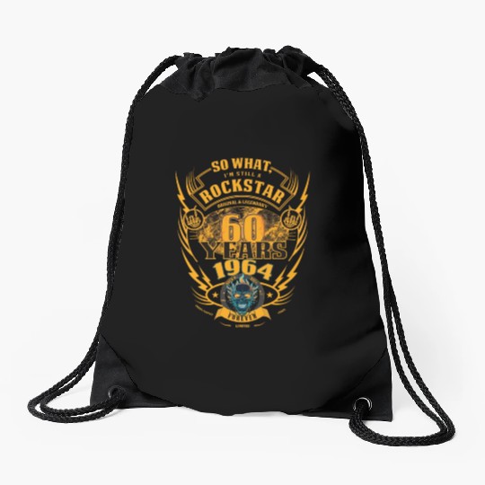 60th Birthday 1964 Rock'n Roll Forever Gift Drawstring Bags
