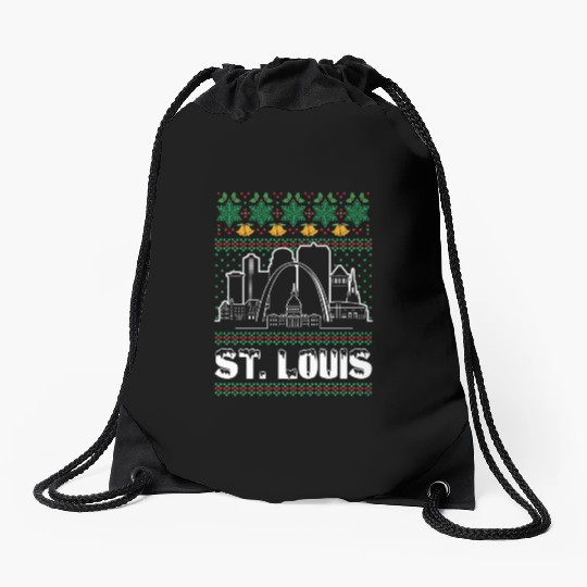 St. Louis Missouri Ugly Christmas Drawstring Bags