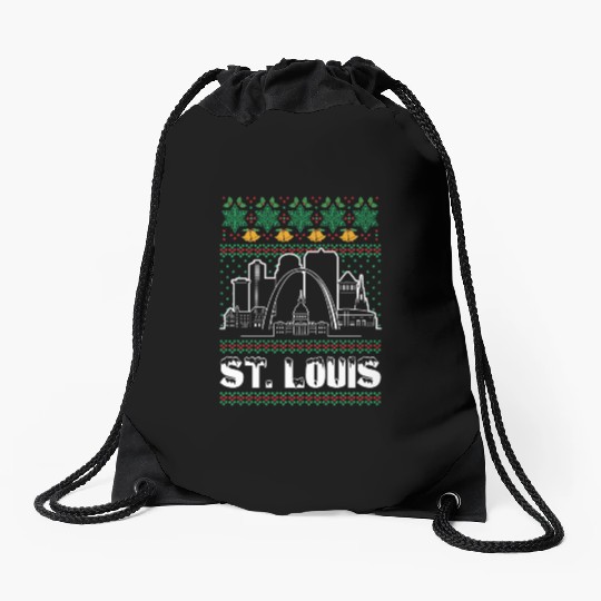 St. Louis Missouri Ugly Christmas Drawstring Bags