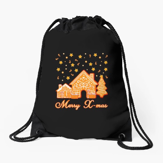 Christmas Cookie Merry X-mas. Drawstring Bags