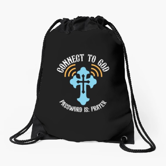 Connect to God I Love Jesus Believer Scripture Drawstring Bags