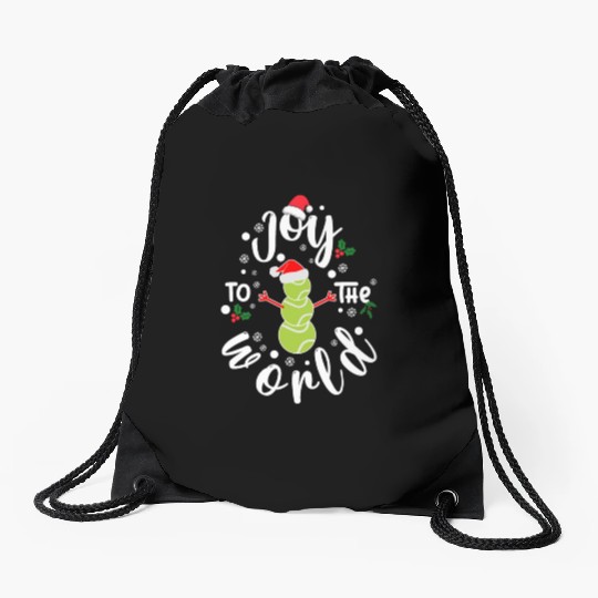 Christmas Tennis Joy To The World Funny Tennis Drawstring Bags