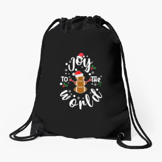 Christmas Football Snowman Joy To The World Drawstring Bags