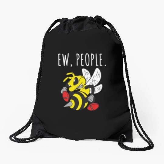 Ew People Angry Bee Drawstring Bags