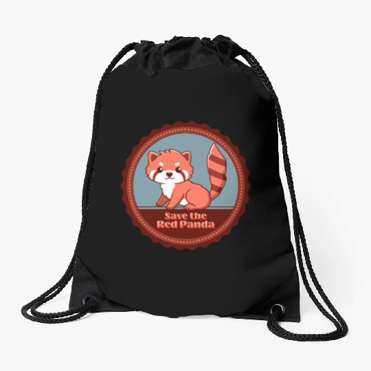 Save The Red Panda Drawstring Bags