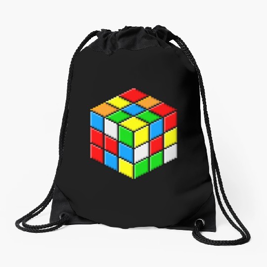 rubiks cube Drawstring Bags