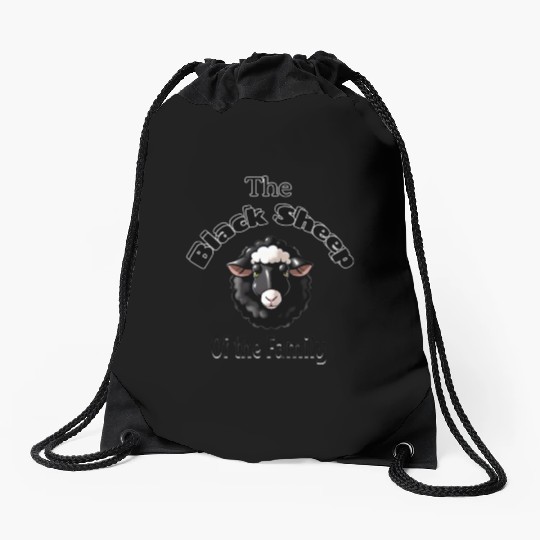 The Black Sheep of the Family Drawstring Bags