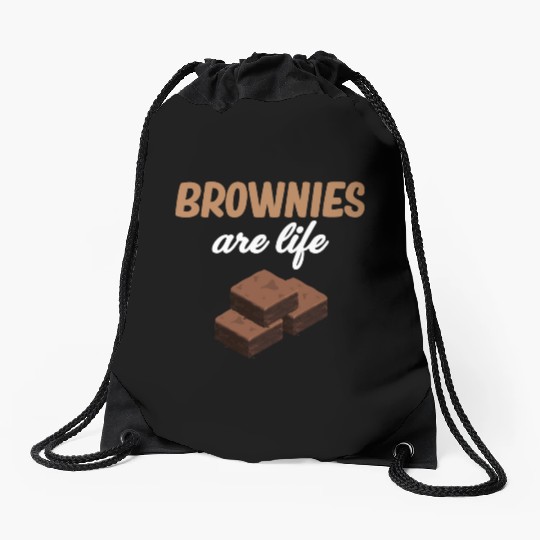 Brownies Are Life Fudge Cookie Lover Marshmallow Drawstring Bags