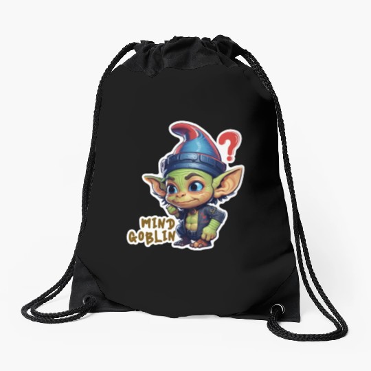 Funny Green Goblin Monster - Mind Goblin Deez Nuts Drawstring Bags