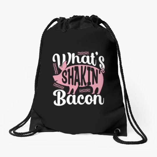 Pig Farming What's Shakin' Bacon Farm Products Drawstring Bags
