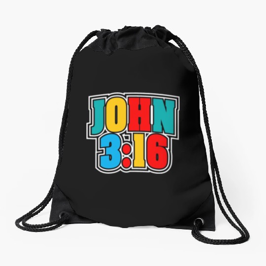 John 3:16 Love Jesus Bible Text Christian Drawstring Bags