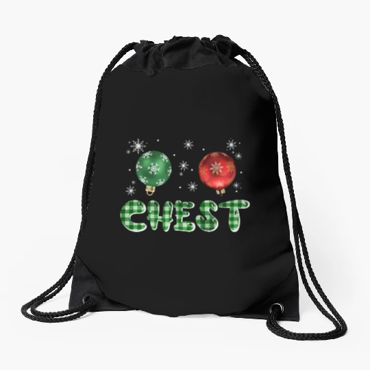 Chest Nuts Christmas Couple Funny Matching Drawstring Bags