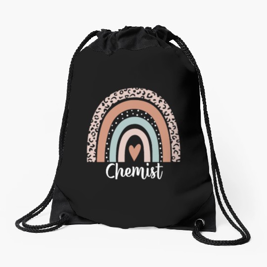 Chemist Rainbow Leopard Funny Chemist Appreciation Drawstring Bags