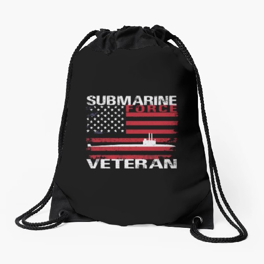 Submarine Force Veteran Usa Flag White Stars Drawstring Bags