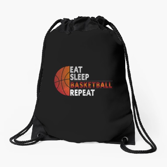 Eat Sleep Basketball Repeat funny basketball Drawstring Bags