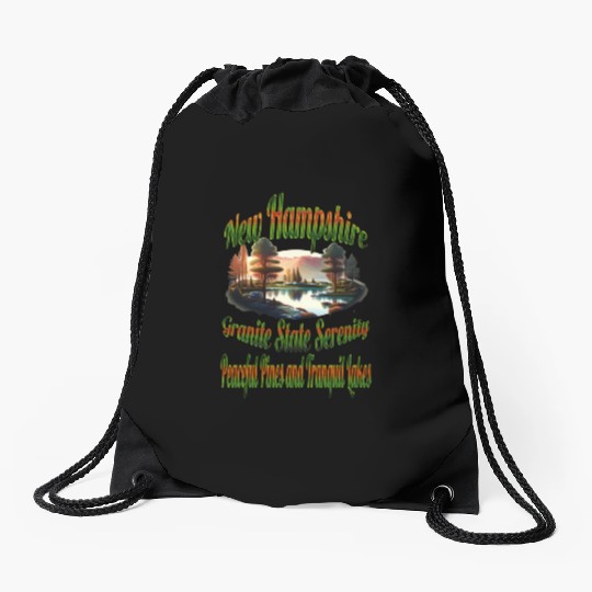 New Hampshire Granite State Serenity Drawstring Bags