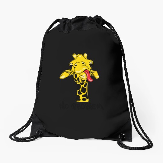 Nonchalant Giraffe: No PROBLEM Attitude Drawstring Bags