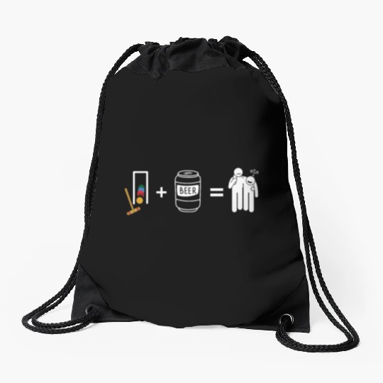 Lawn Game - Golf Croquet Player Drawstring Bags