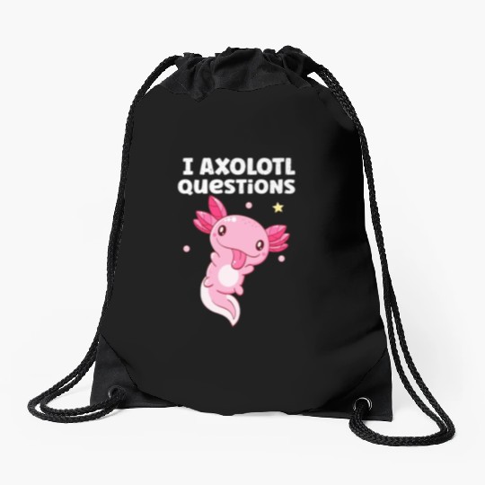 I Axolotl Questions Axolotl funny Axolotl Retro Drawstring Bags