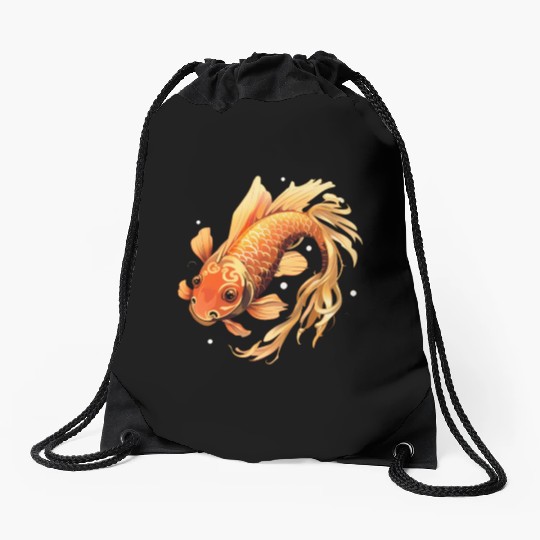 Koi Fish Japanese Carp Pond Drawstring Bags