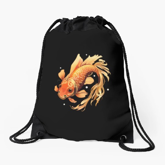 Koi Fish Japanese Carp Pond Drawstring Bags