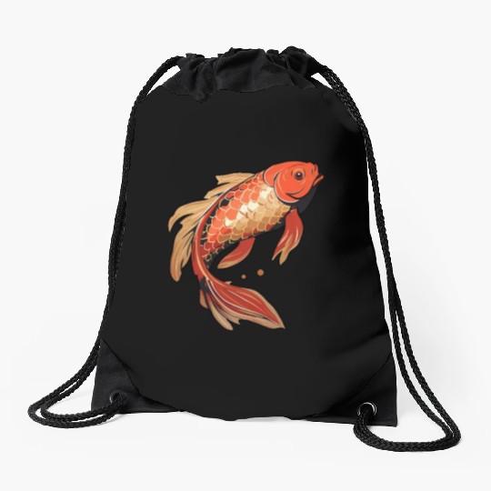 Koi Fish Japanese Carp Pond Drawstring Bags