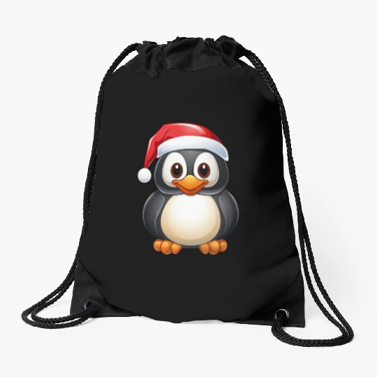 Penguins Christmas Drawstring Bags