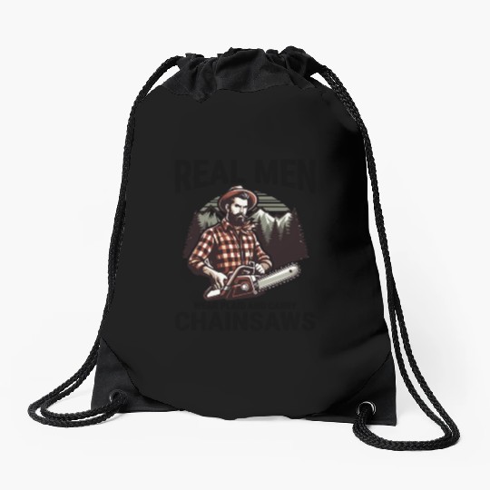 Lumberjack Woodworker Woodcutter Chainsaw Arborist Drawstring Bags