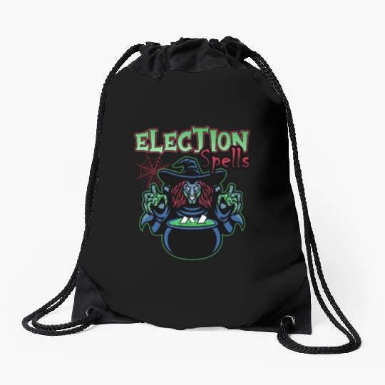 Election Spells Witch Spooky Halloween Meme Voter Drawstring Bags