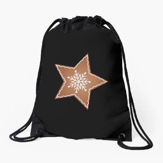 beautiful gingerbread star for Christmas Drawstring Bags