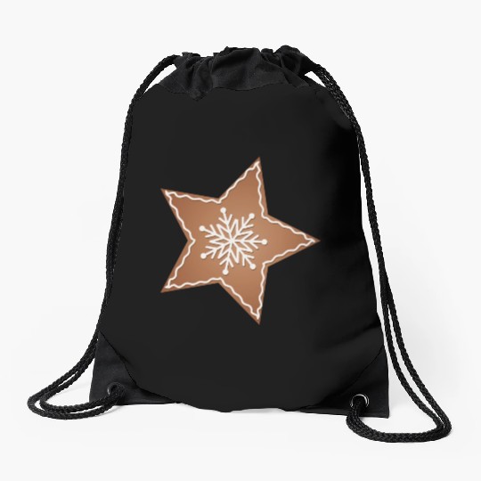 beautiful gingerbread star for Christmas Drawstring Bags
