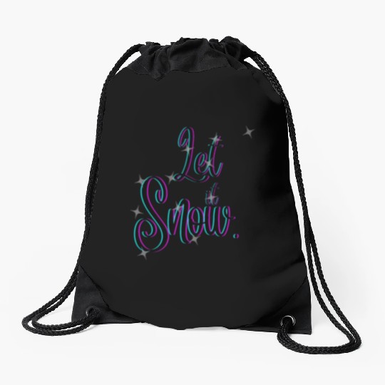 let it snow Drawstring Bags