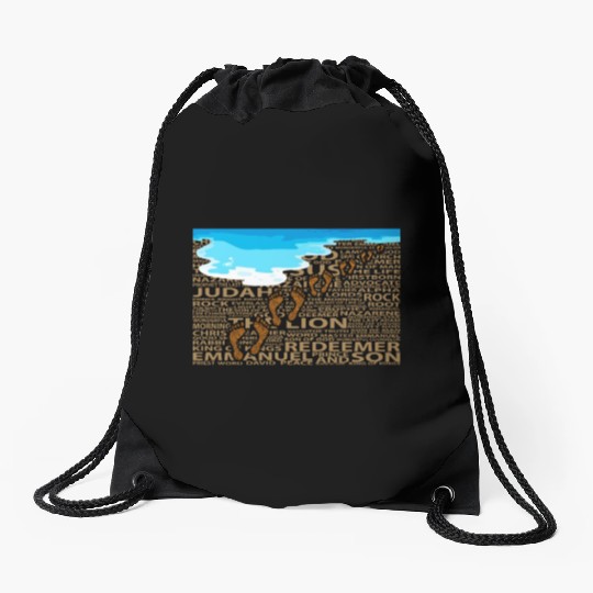 Jesus' Guiding Footprints Sand Drawstring Bags
