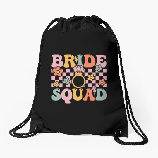 Groovy Bridal Party Bachelorette Party Drawstring Bags