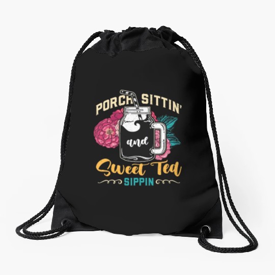 Sweet Tea Porch Sittin' And Sweet Southern Food Drawstring Bags