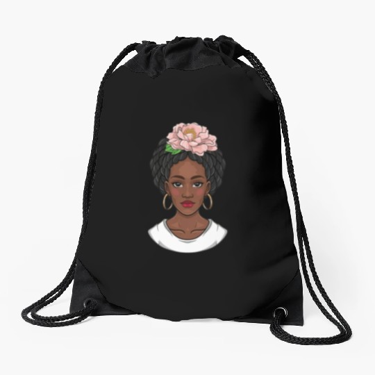 Black girl, black girl magic, African American Drawstring Bags