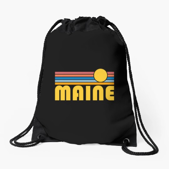 Maine Sunset Maine Drawstring Bags