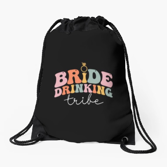 Groovy Bridal Party Bachelorette Party Drawstring Bags