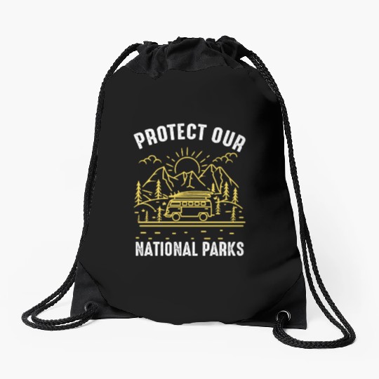 Environment protect national parks Drawstring Bags