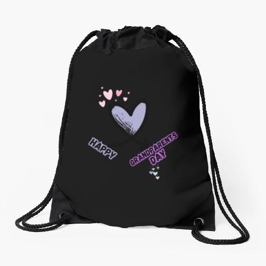 Happy Grandparents Day Drawstring Bags