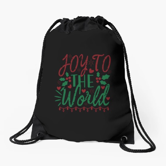 Joy To The World Christmas Drawstring Bags
