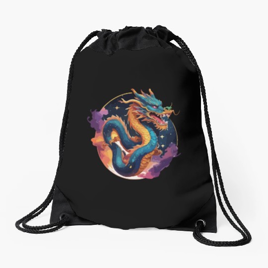 traditional Chinese dragon Drawstring Bags