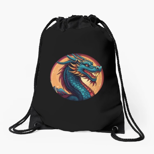 traditional Chinese dragon Drawstring Bags